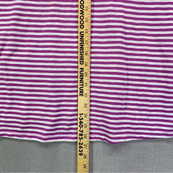 Faded Glory Long Sleeve Striped Top Purple & White Size | 1X(16W) - Picture 9 of 11